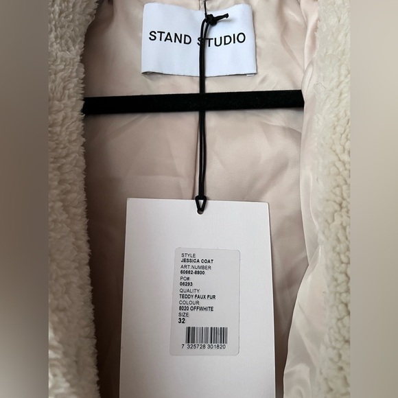 NWT Stand Studio Cream Oversized Teddy Hooded Coat - The Jessica Jacket - Picture 6 of 10